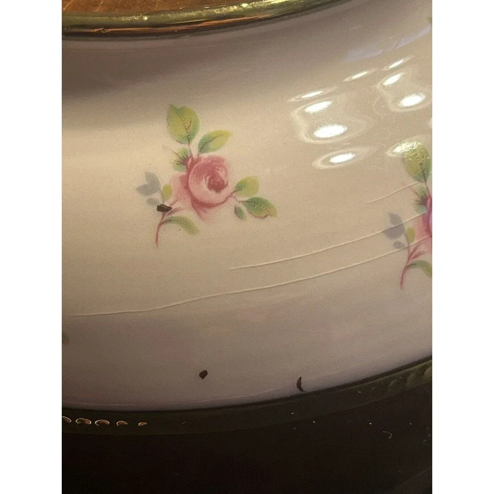 Vtg Sadler Teapot Roses Brown Pink & Gold Staffordshire England
